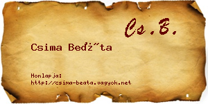 Csima Beáta névjegykártya
